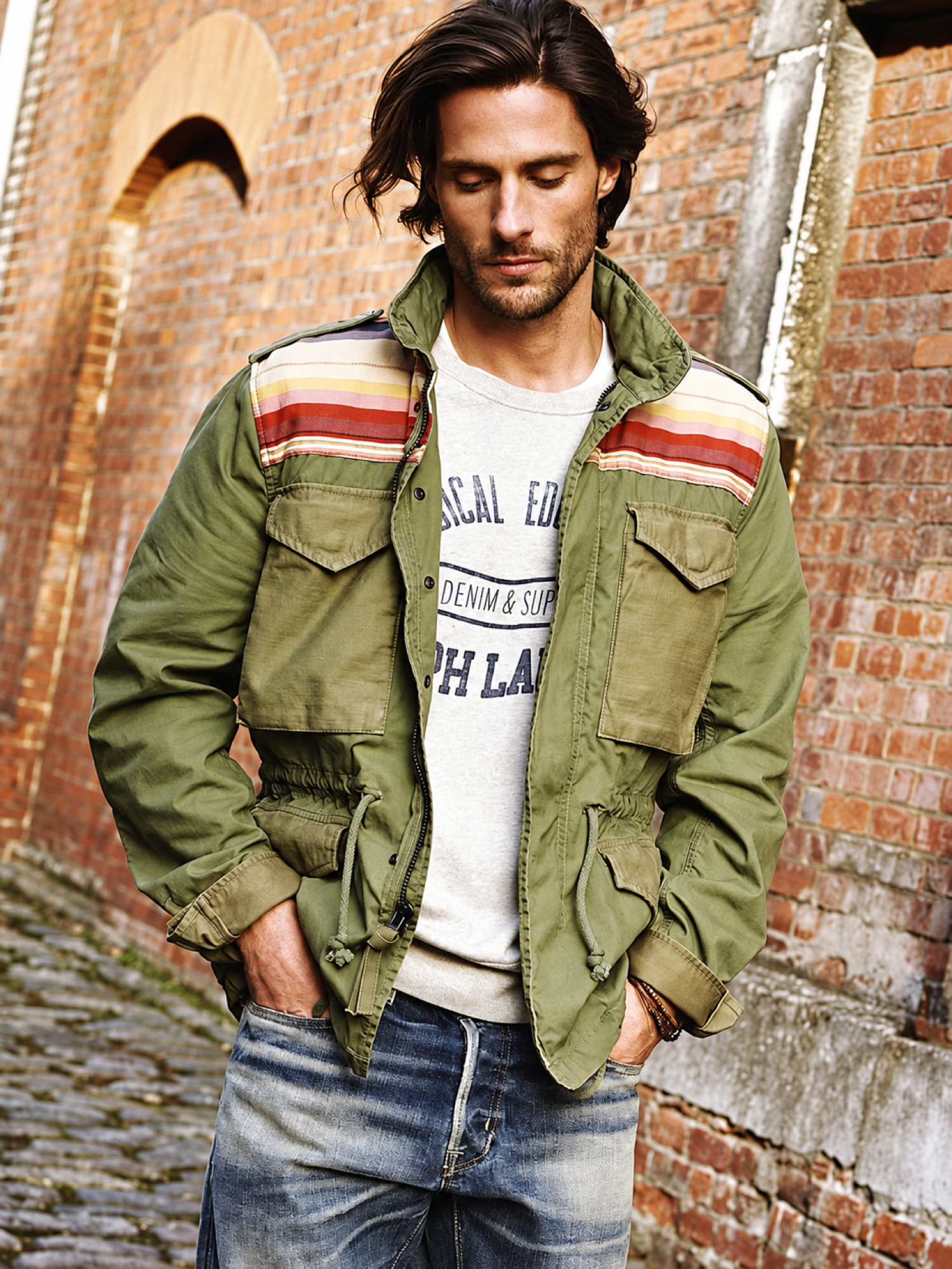Ralph Lauren Denim and Supply military jacket and printed T-shirt