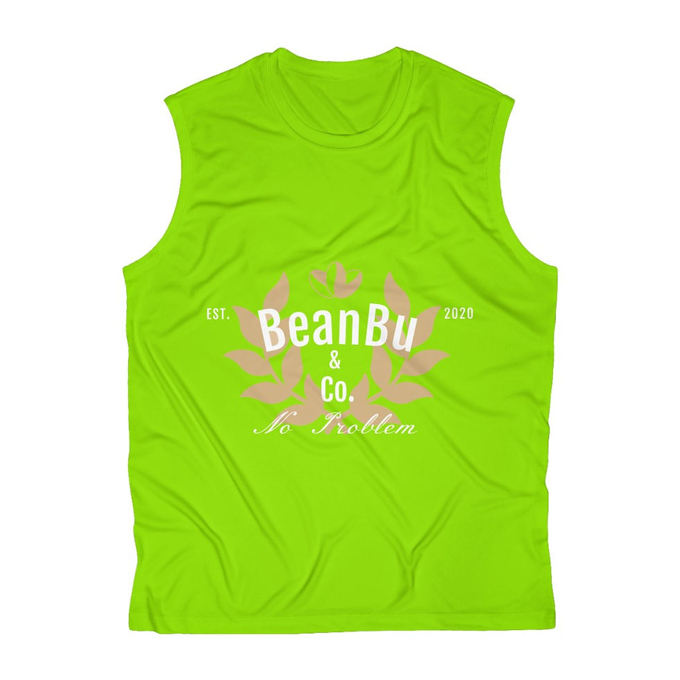 Thumbnail: BeanBu White Logo Men's Sleeveless Performance Tee