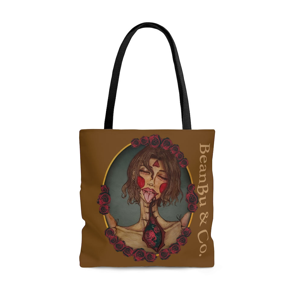 Thumbnail: "Girl With Flowers" Tote Bag