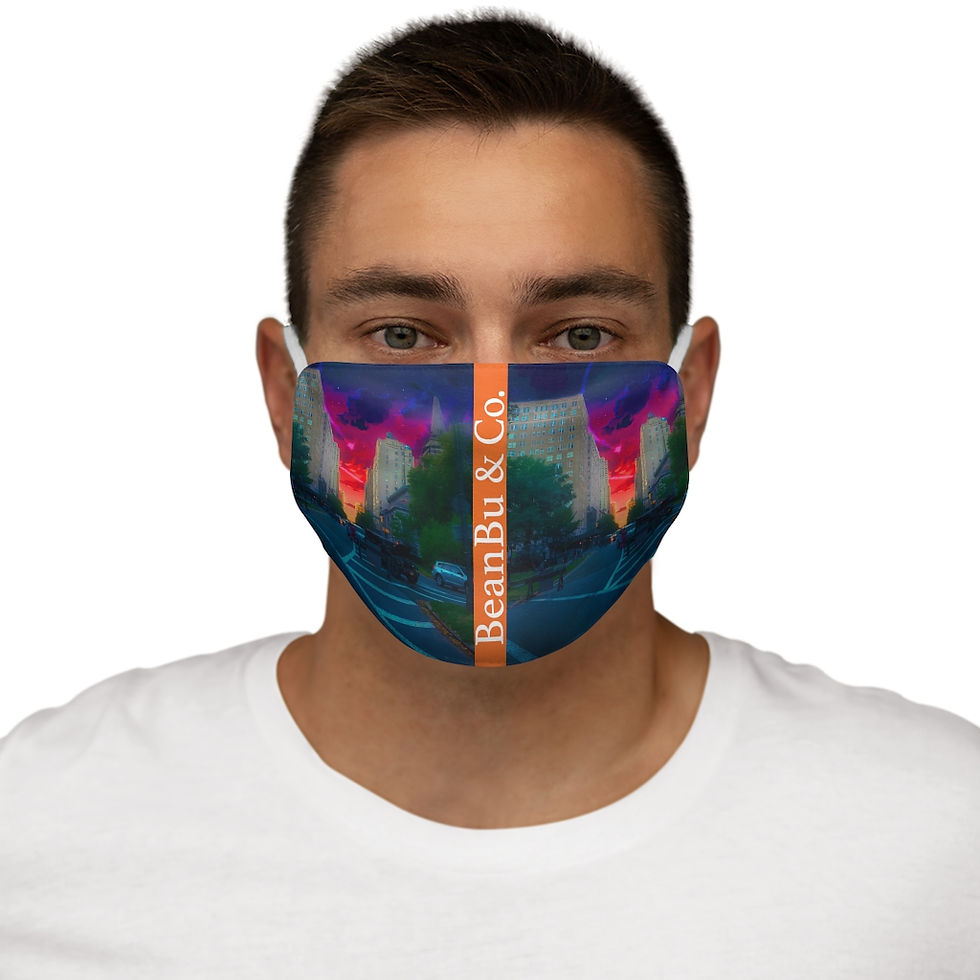 Thumbnail: NYC ORANGE DREAM Snug-Fit Polyester Face Mask