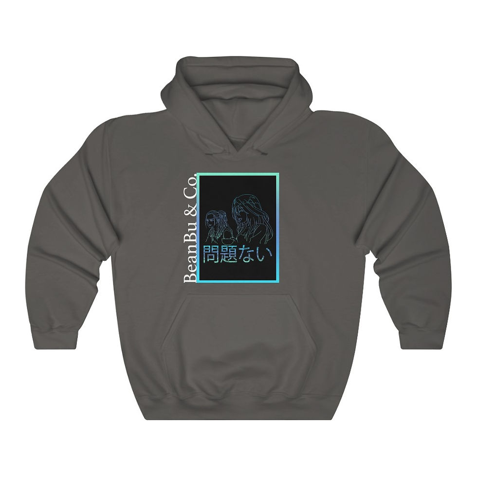 Thumbnail: BeanBu Anime "No Problem" Unisex Heavy Blend™ Hooded Sweatshirt