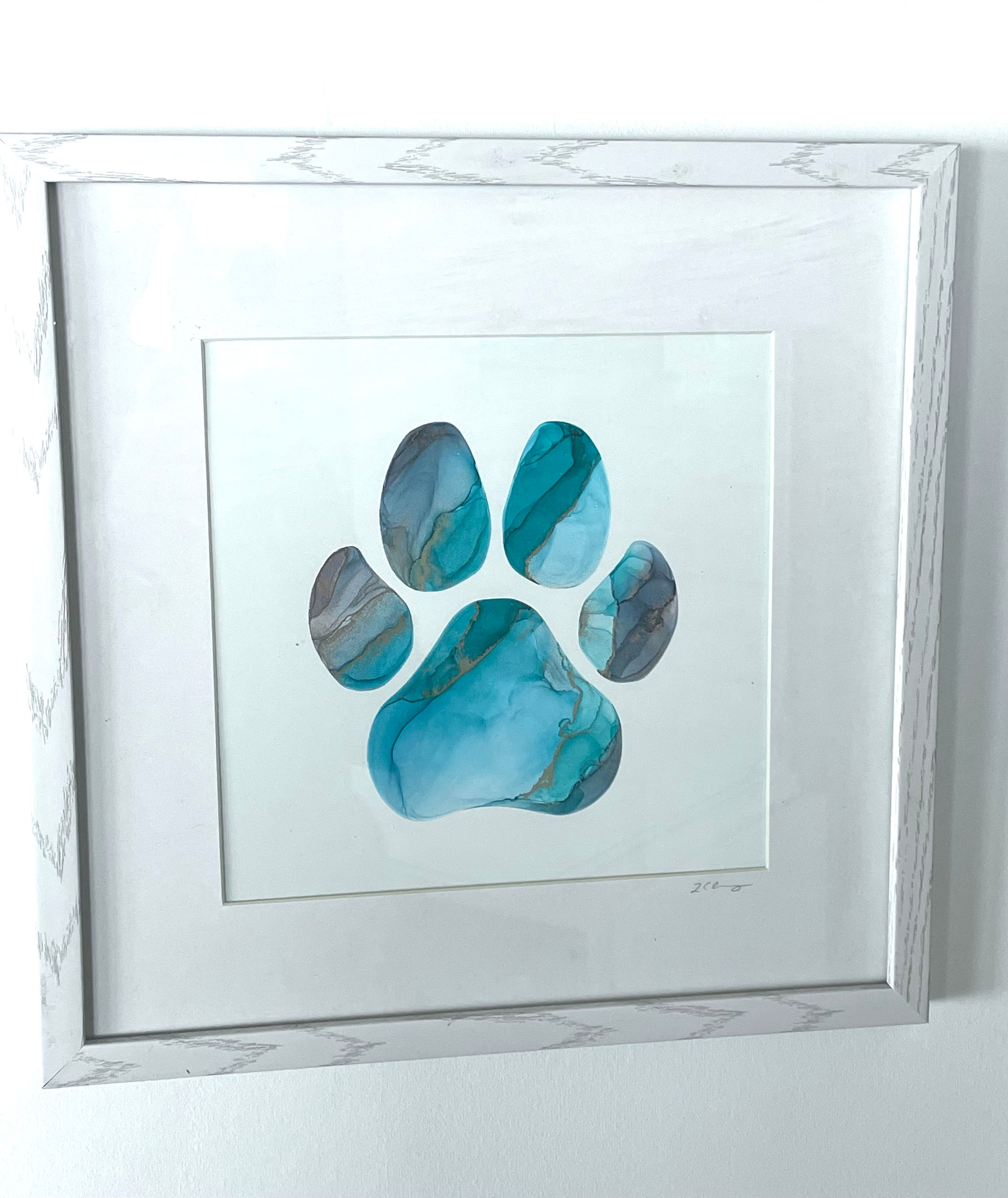Teal Paw Print