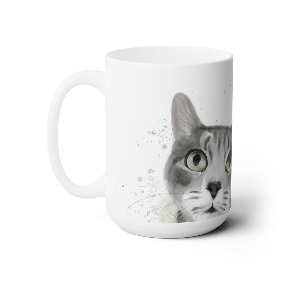 Grey Peekaboo Kitty Mug
