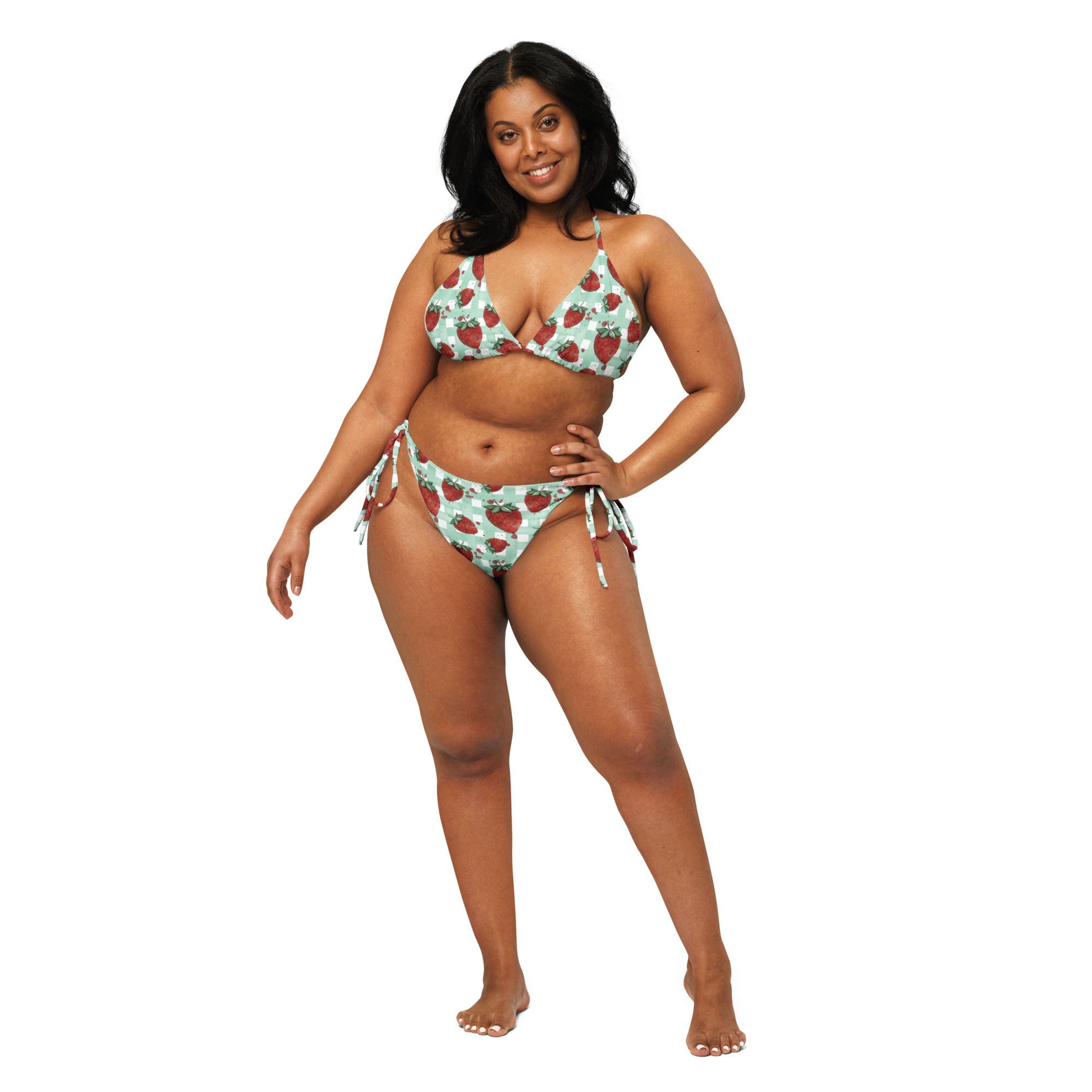 Strawberry Gingham String Bikini