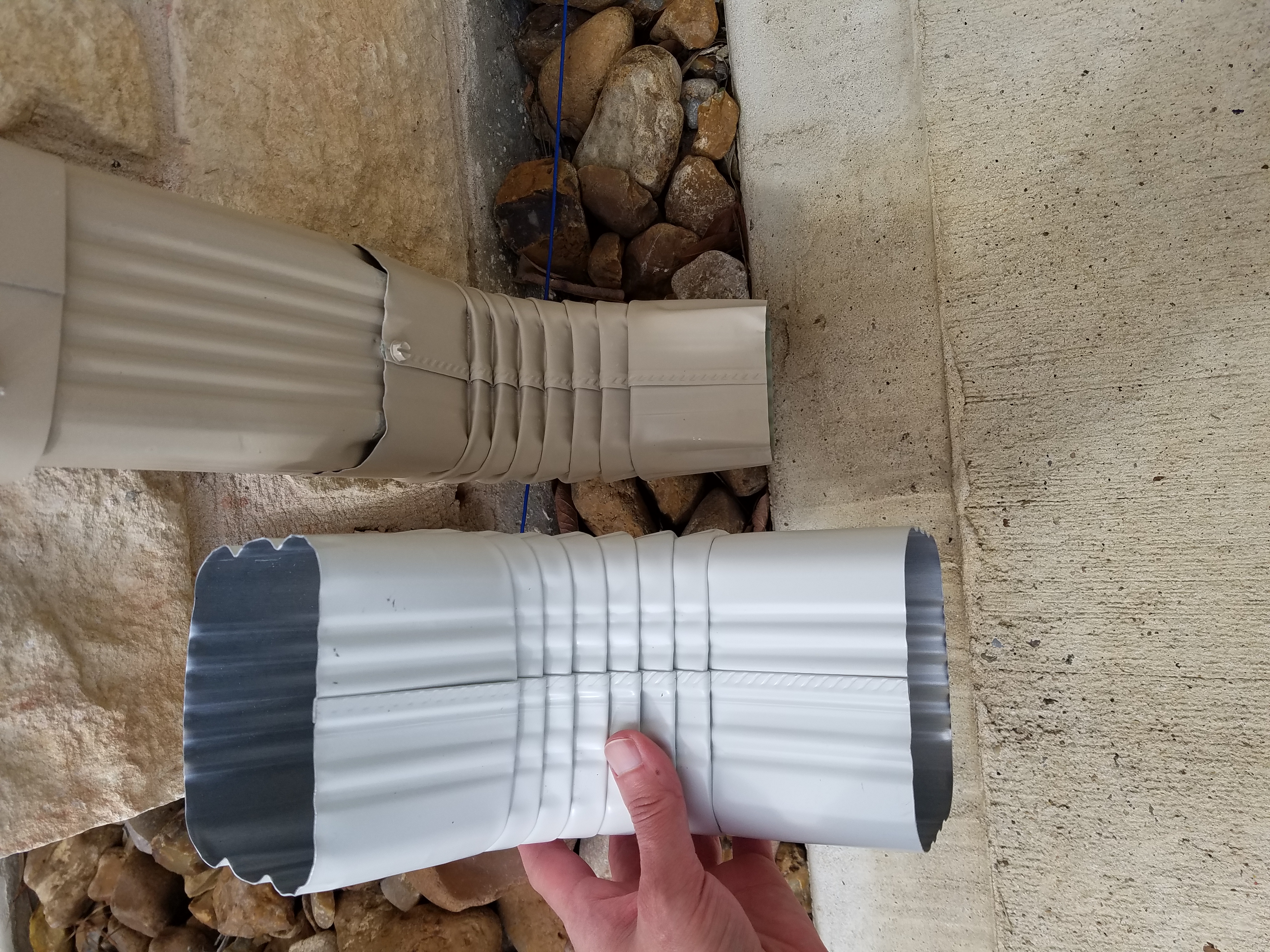 Downspout Size difference