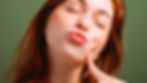 woman smiling rosy lips