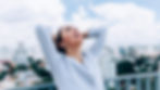 Healthy woman enjoying nasya oil benefits of improved breathing