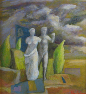 ''Before and After'' 2021 acrylic board 31x31cm.