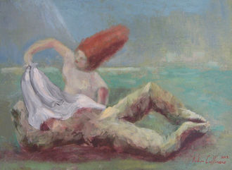 ''No more heroes'' 2019 oil on board 23x31cm.