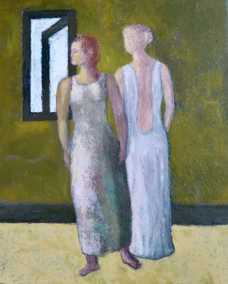 ''Study for Sisters'' 2018 oil on linen 38x31cm.