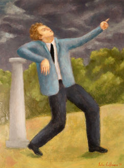 ''The Prognosticator'' 2021 oil board 36x28cm.