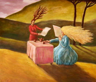 ''Breakfast'' oil on linen 45x51cm.