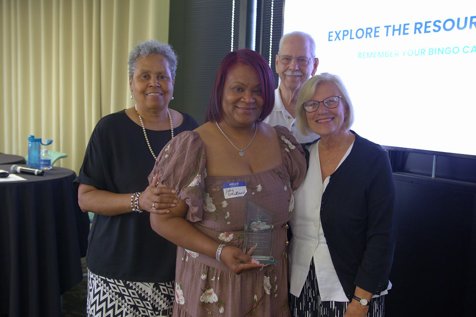 Kelly Strickland with her mother alongside nominator, Barbara Madachik and her husband.