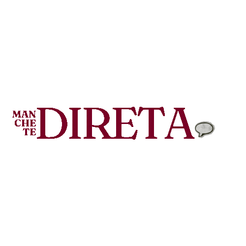 logo Manchete Direta: a palavra "Manchete" em vermelho pequeno, ao lado da palavra "Direta" grande, com um balão de fala.
