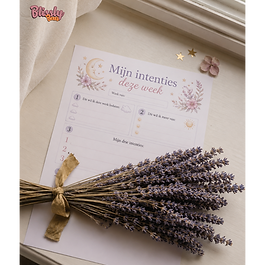 Blissly Bear Mijn Intenties Deze Week printable voor mama's met loslaten intenties mantra en weekreflectie