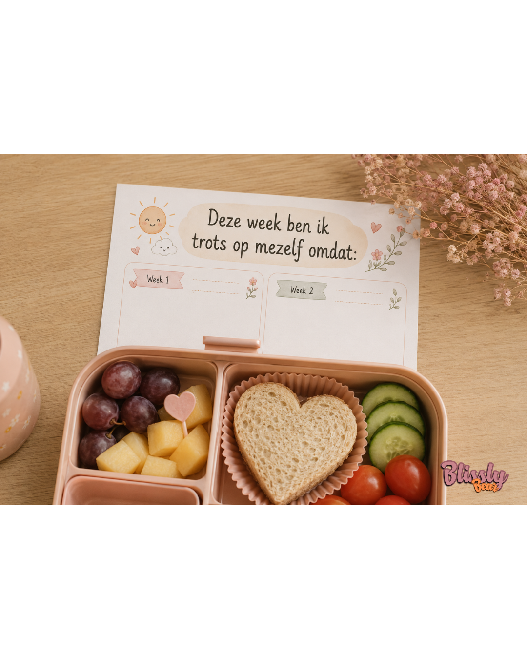 Blissly Bear Trots op mezelf printable met vier weekvakken voor kinderen om bij te houden waarop ze trots zijn