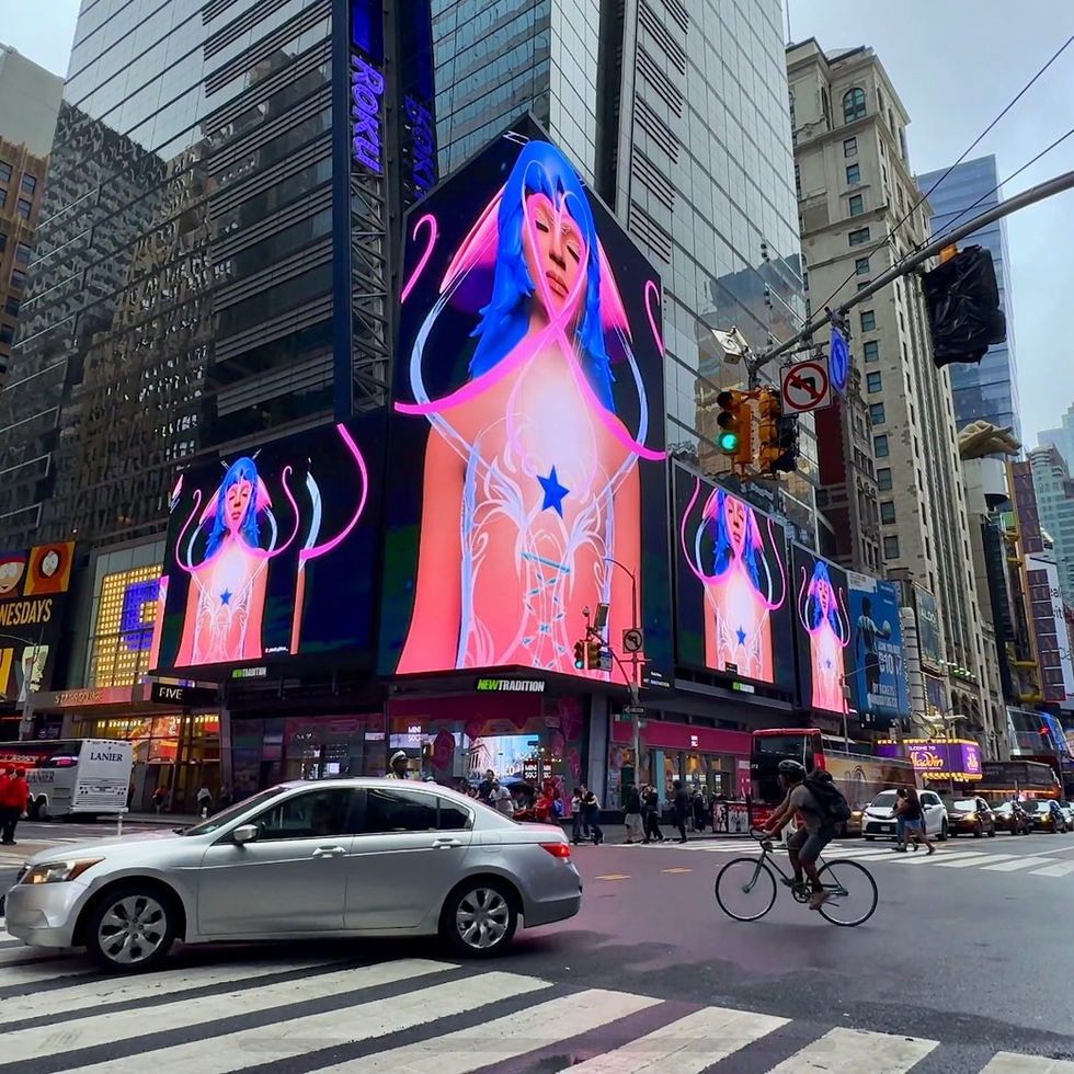 Paola Pinna ANIMA New York Times Square Art Innovation Gallery Outdoor Screen Exhibition Digital Art Animation Installation