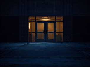 A locked gym at night
