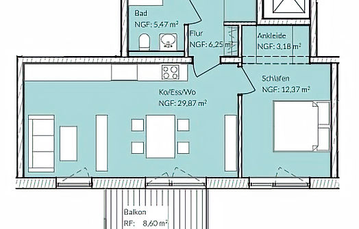 61,4 m²