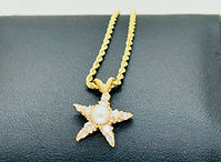 14 KWG Vintage Pearl Star Necklace