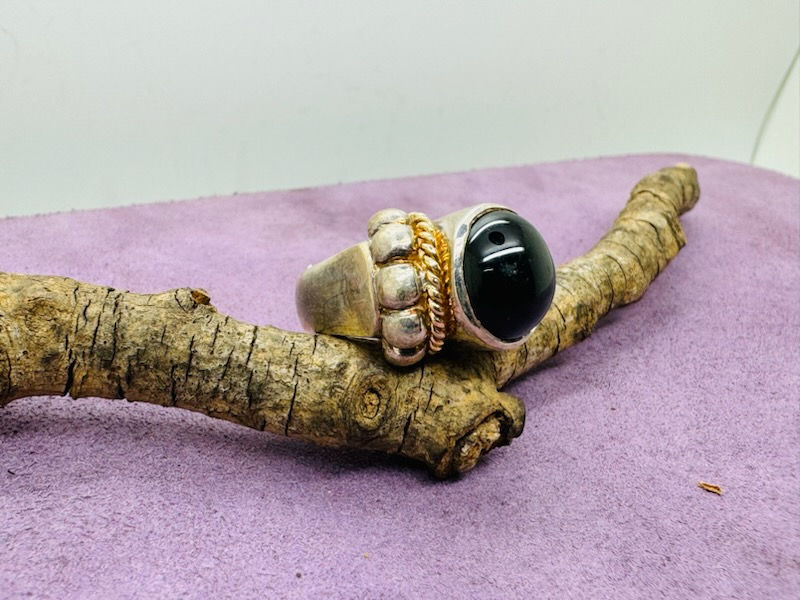 Thumbnail: 925 T/T Round Onyx Ring