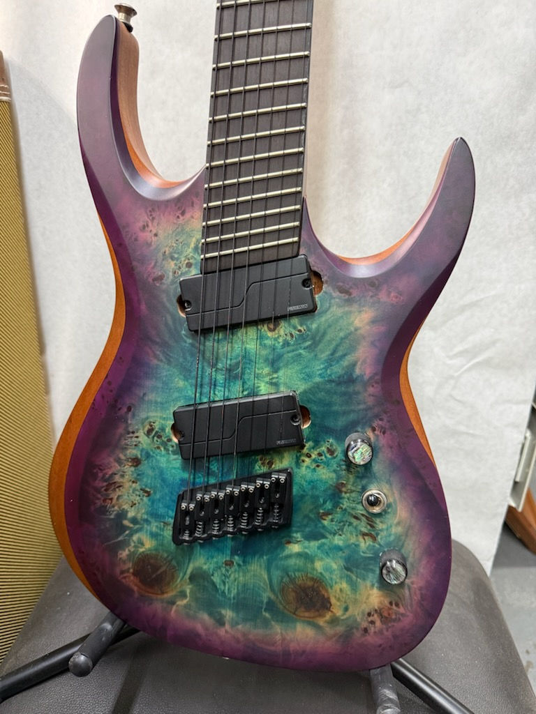 Agile Legacy Plus 727 Satin Blue / Purple Burst 7 String Guitar