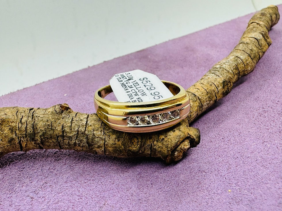 Thumbnail: 10 KYG Diamond Mens Channel Band Ring