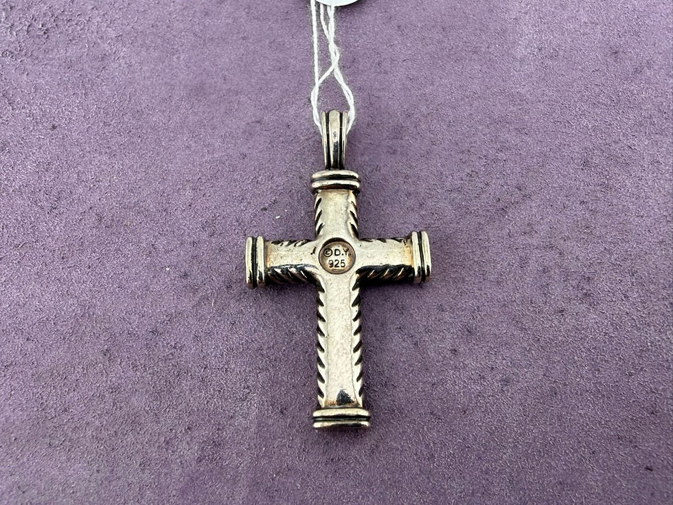 Thumbnail: 925 David Yurman Chevron Cross Pendant Charm