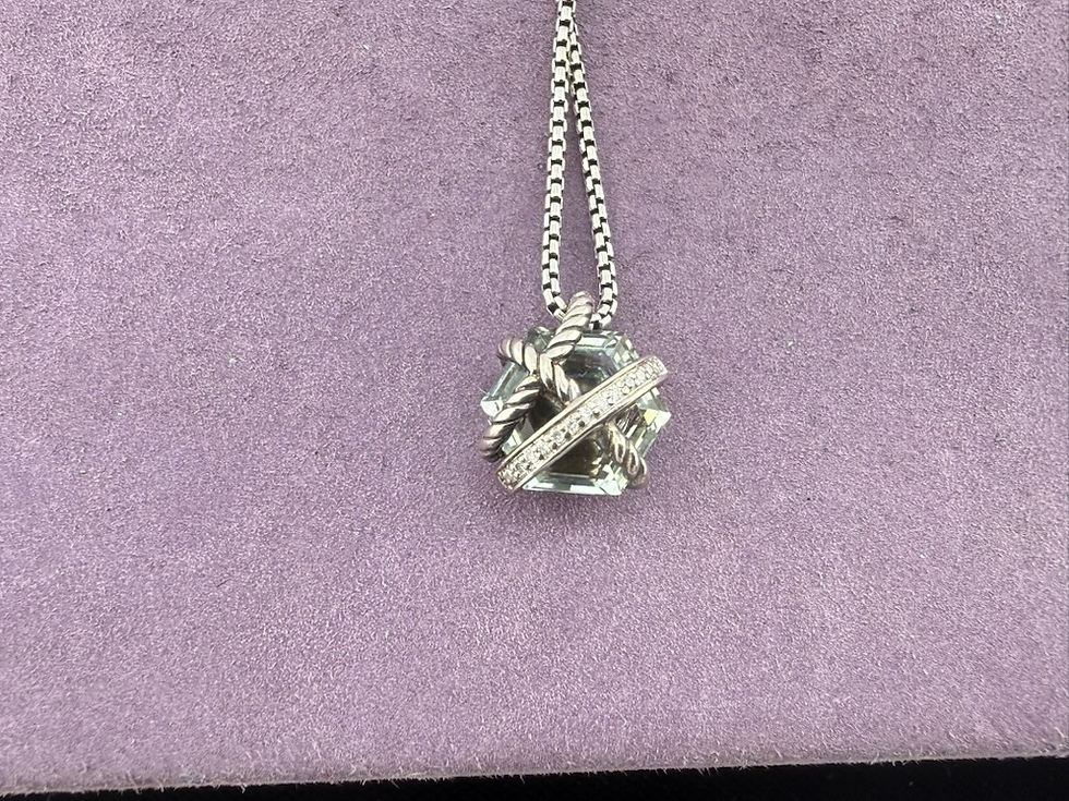 Thumbnail: 925 David Yurman Cable Wrap Diamond Accented Pendant Necklace