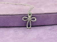 14 KWG Diamond Cross Pendant w 18" Necklace