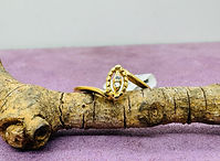 14 KYG Diamond Accent Marquise Shaped Milgrain Ring