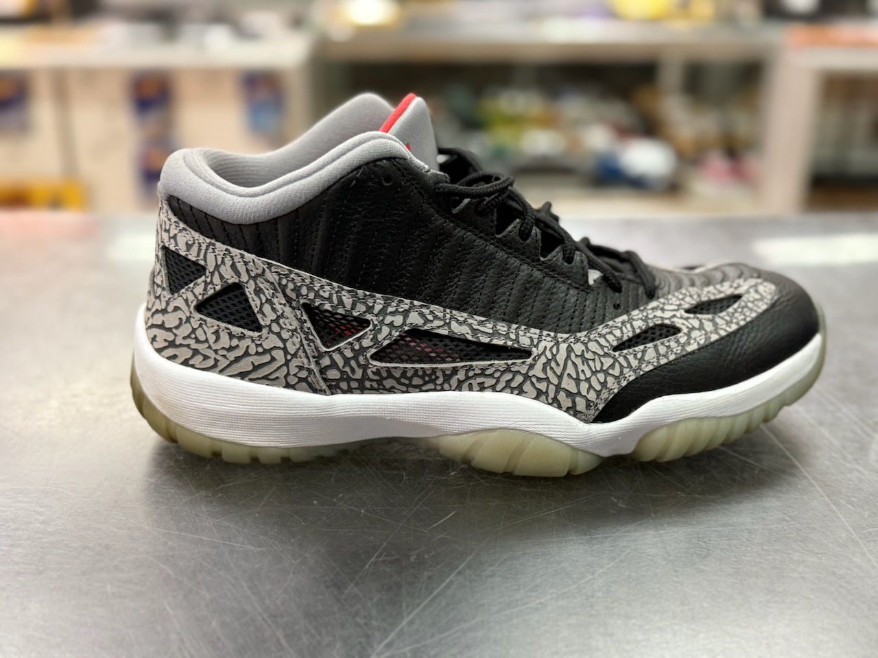 Jordan 11 Retro Low IE Black Cement Size 12