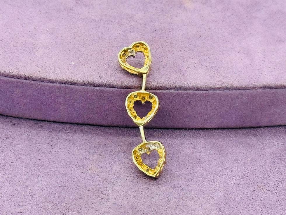 Thumbnail: 10KYG Diamond Triple Heart Drop Pendnat