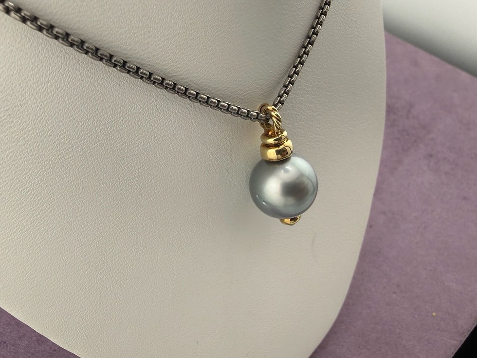 Thumbnail: 925 / 18K David Yurman Pearl Necklace
