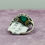 Thumbnail: Platinum Emerald Ring with Diamond Accents