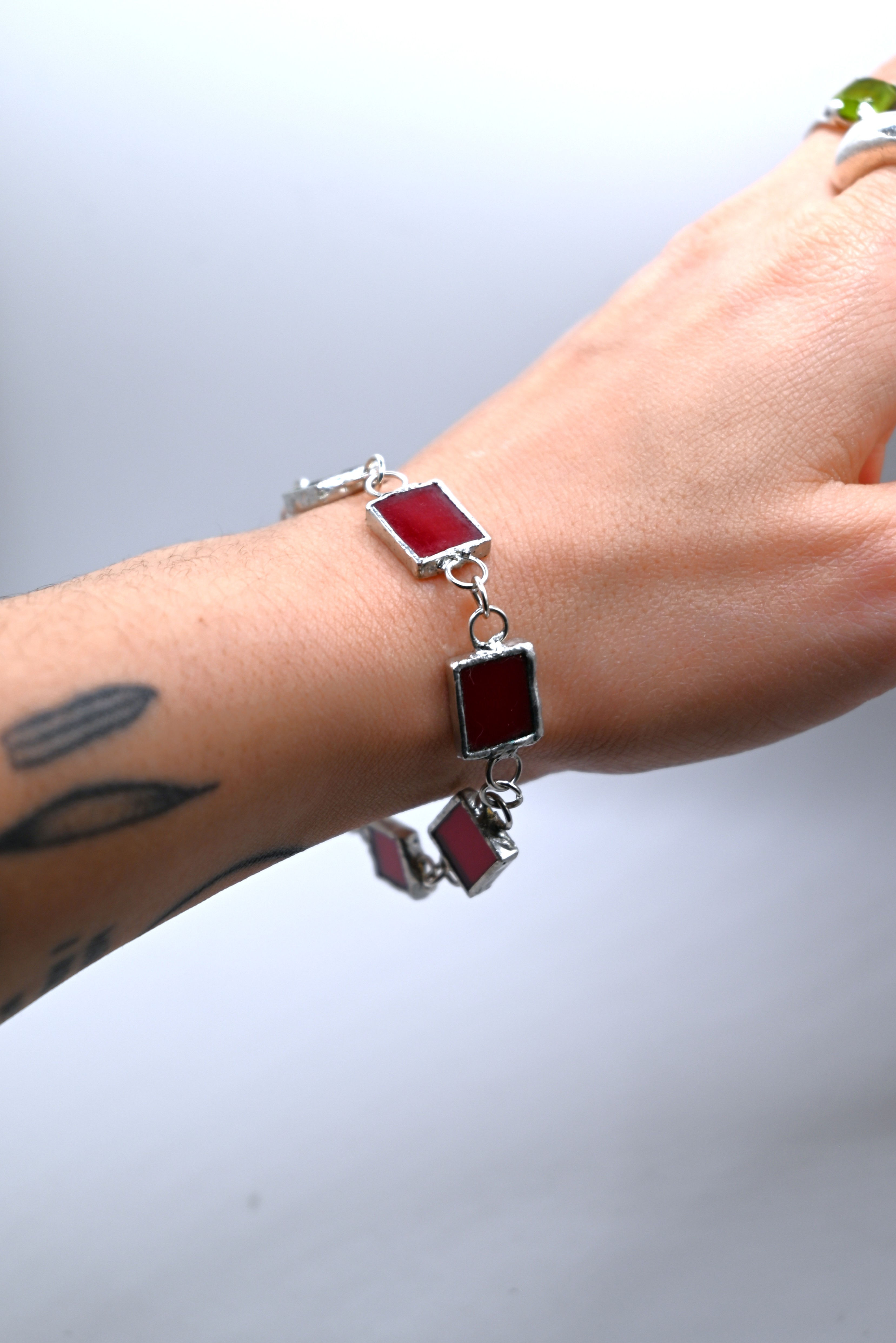 Pulsera CUADROS roja