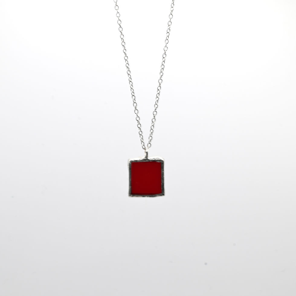 Miniatura: Collar Tiffany CUADRO rojo
