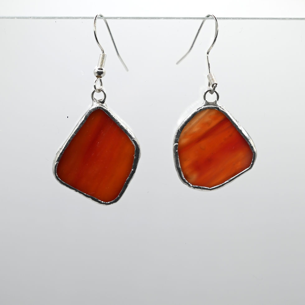 Miniatura: Pendientes De Vidrio PIEDRAS MINI naranja veteado