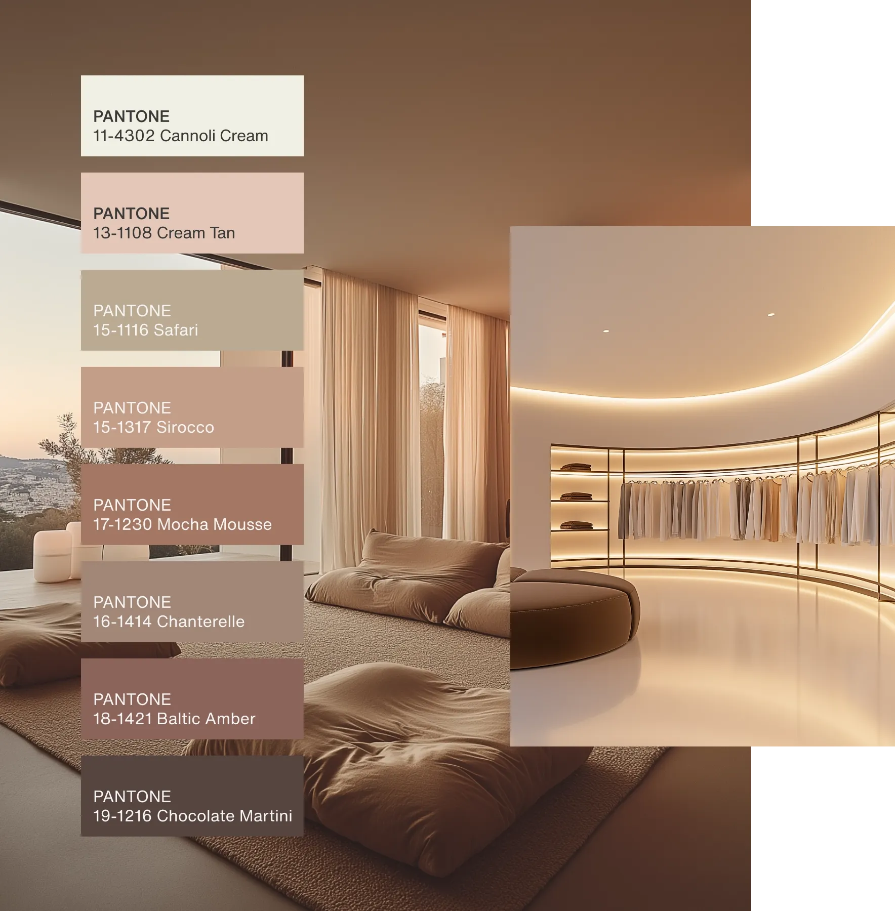 Color pallet for RELAXED ELEGANCE by PANTONE