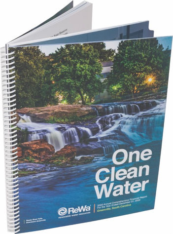 Greenville South Carolina ReWa annual report. Offset printing and digital printing.