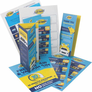 Marketing material printing, offset printing, and digital printing.