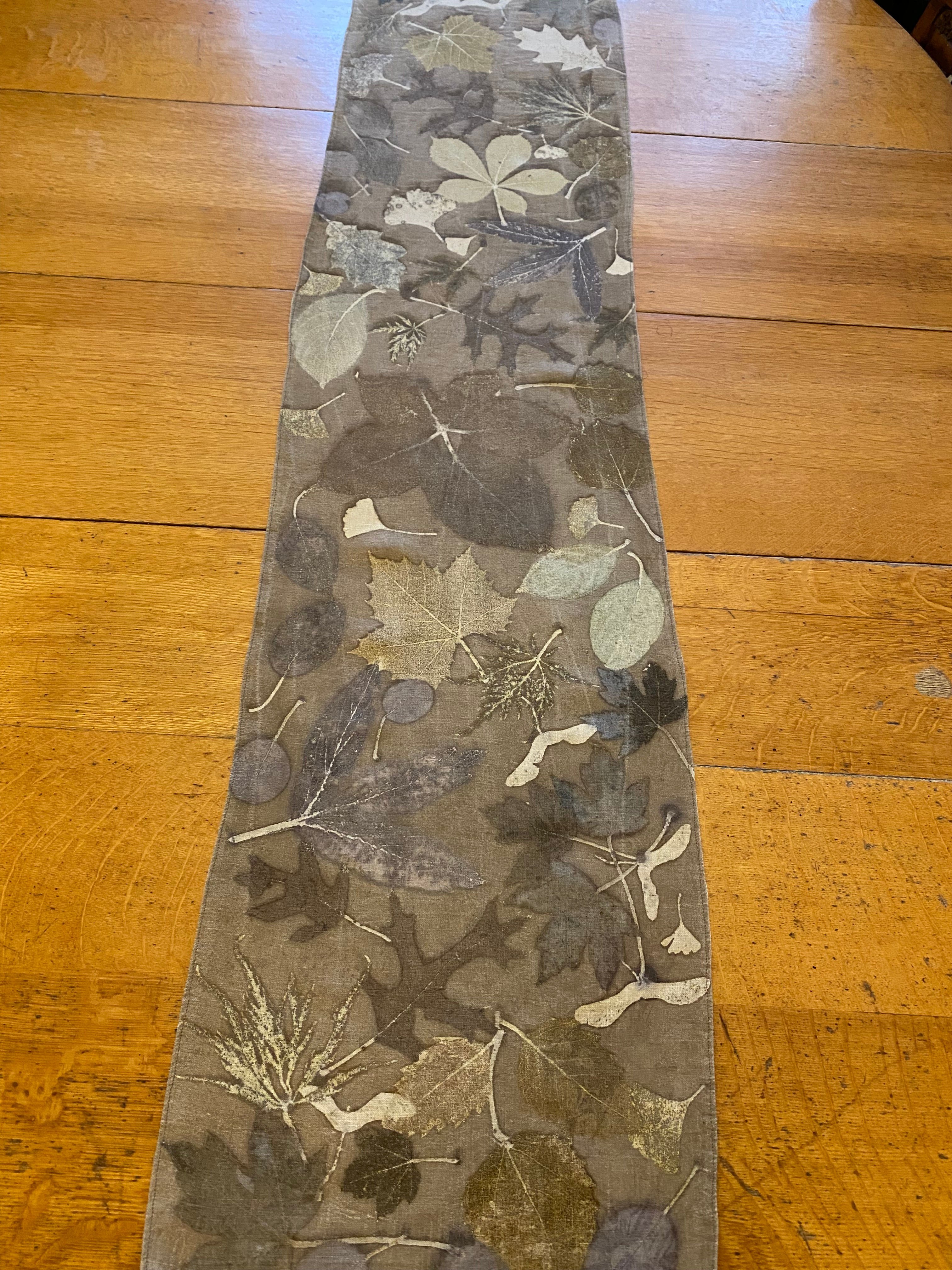 Linen Leaf Printed Table Runner