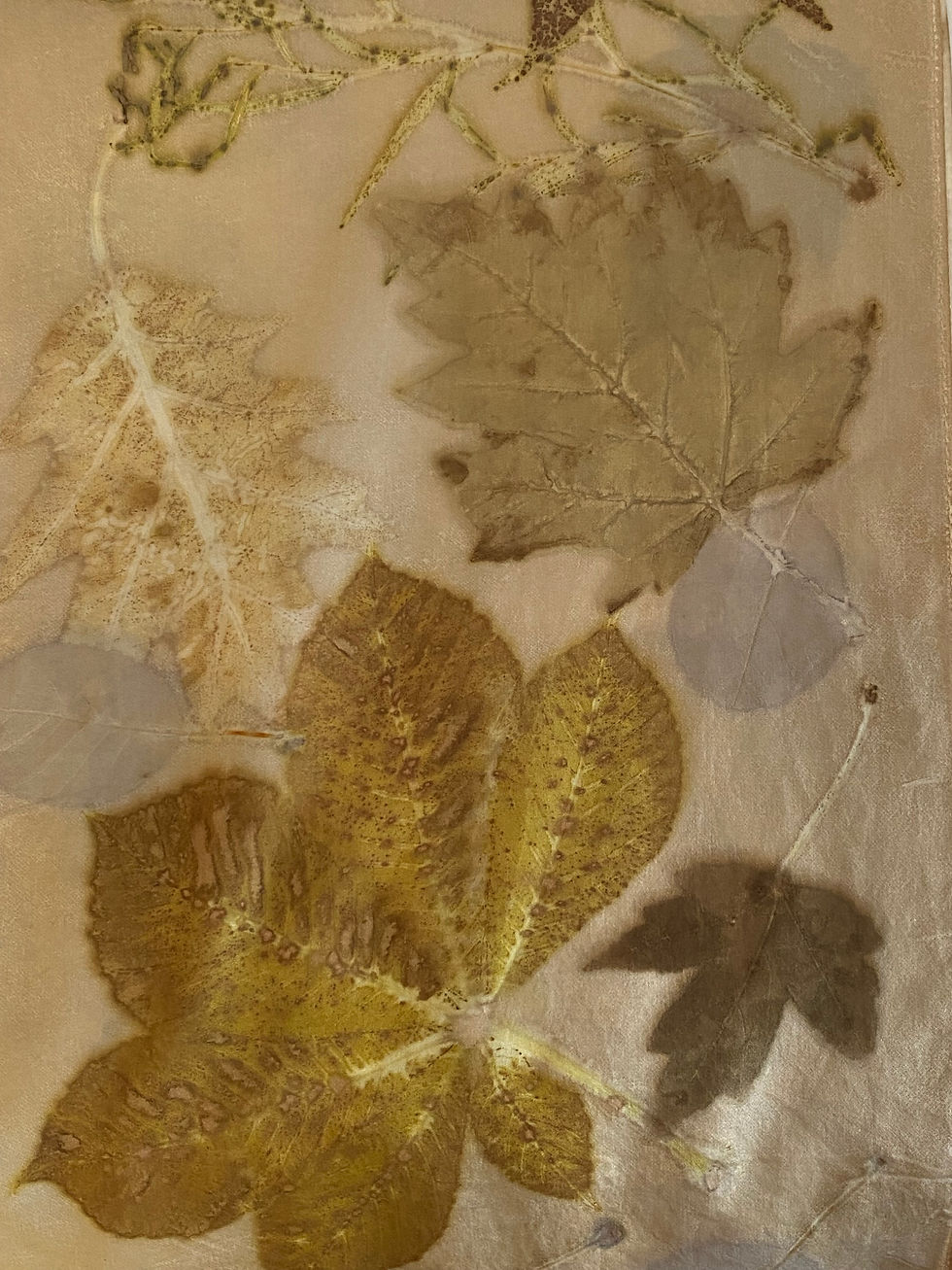 Thumbnail: Chestnut, Maple, and Rose Leaf Silk Scarf