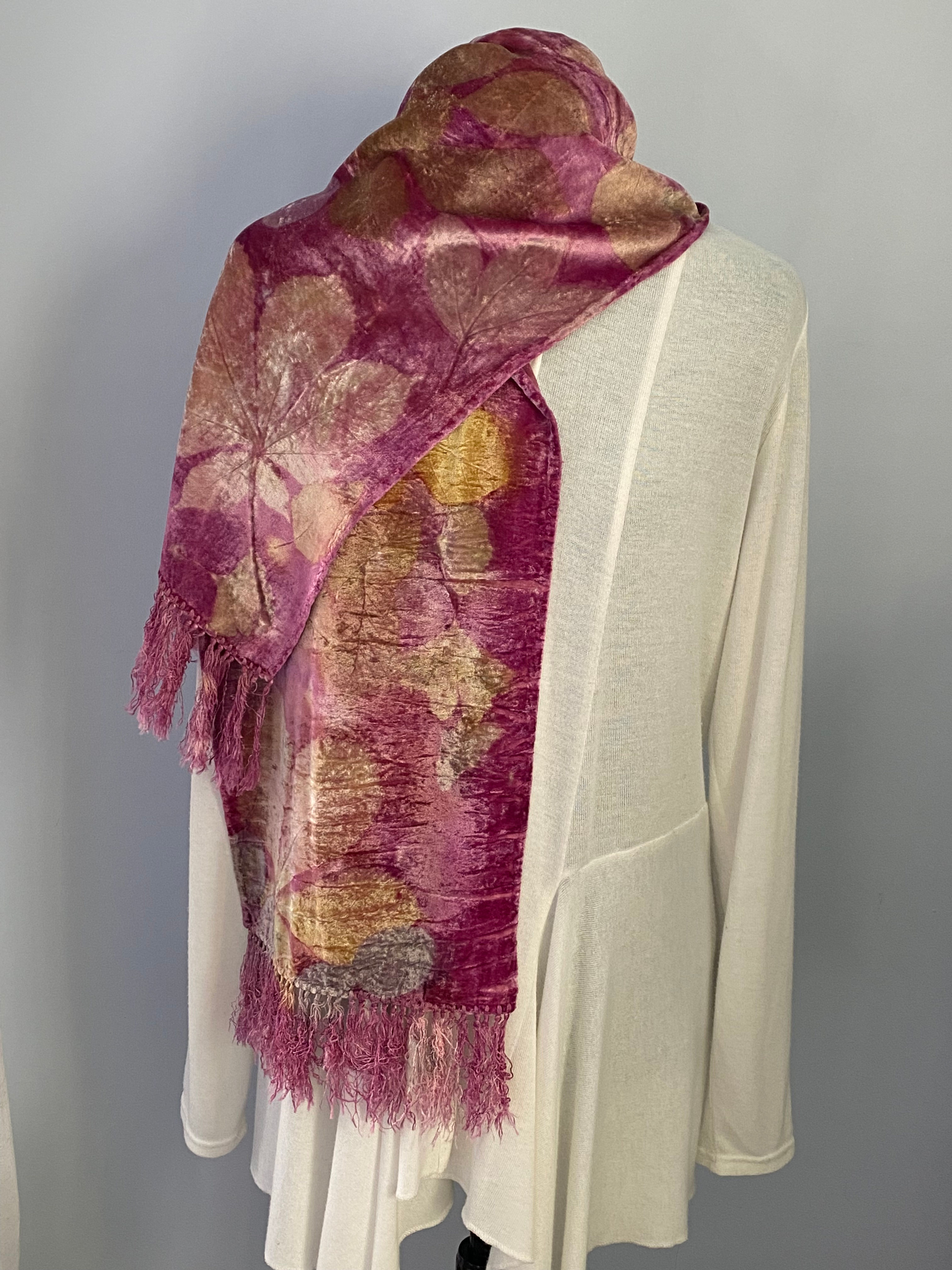 Cochineal Dyed Velvet Scarf