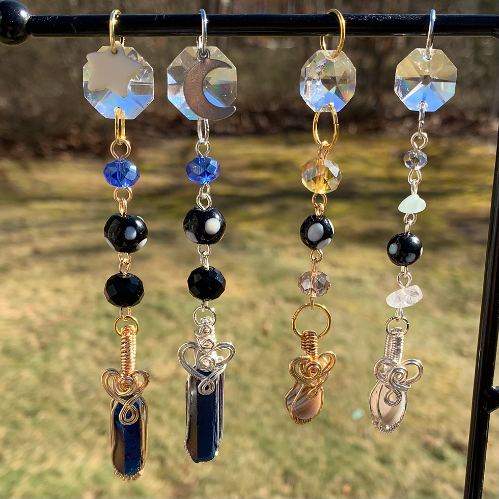 Thumbnail: Blue Titanium Quartz Rearview Mirror Hanger (silver)