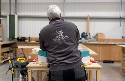 one of our skilled craftsmen working in our local Herefordshire workshop