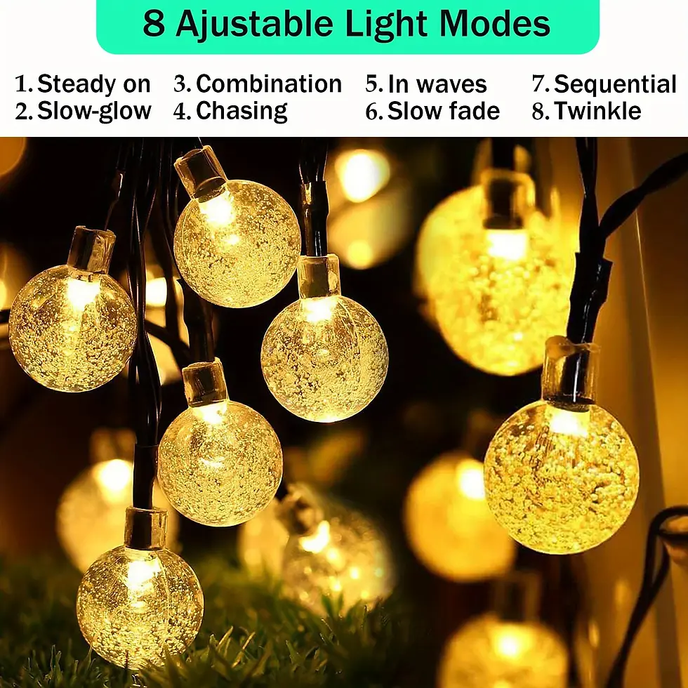 Thumbnail: Crystal Globe Solar String Lights Waterproof Outdoor Fairy Lights
