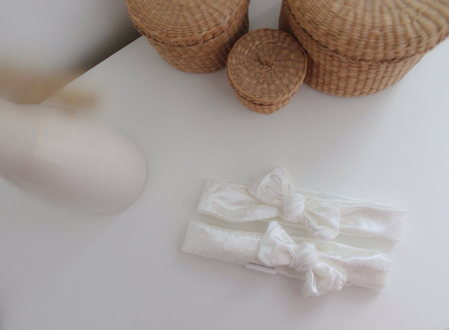 Bandeau à boucle - Velours blanc