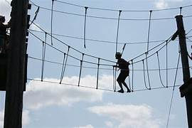 Rope Course - Gratitude and Trust In Jesus are solid places to stand when we need to find peace.