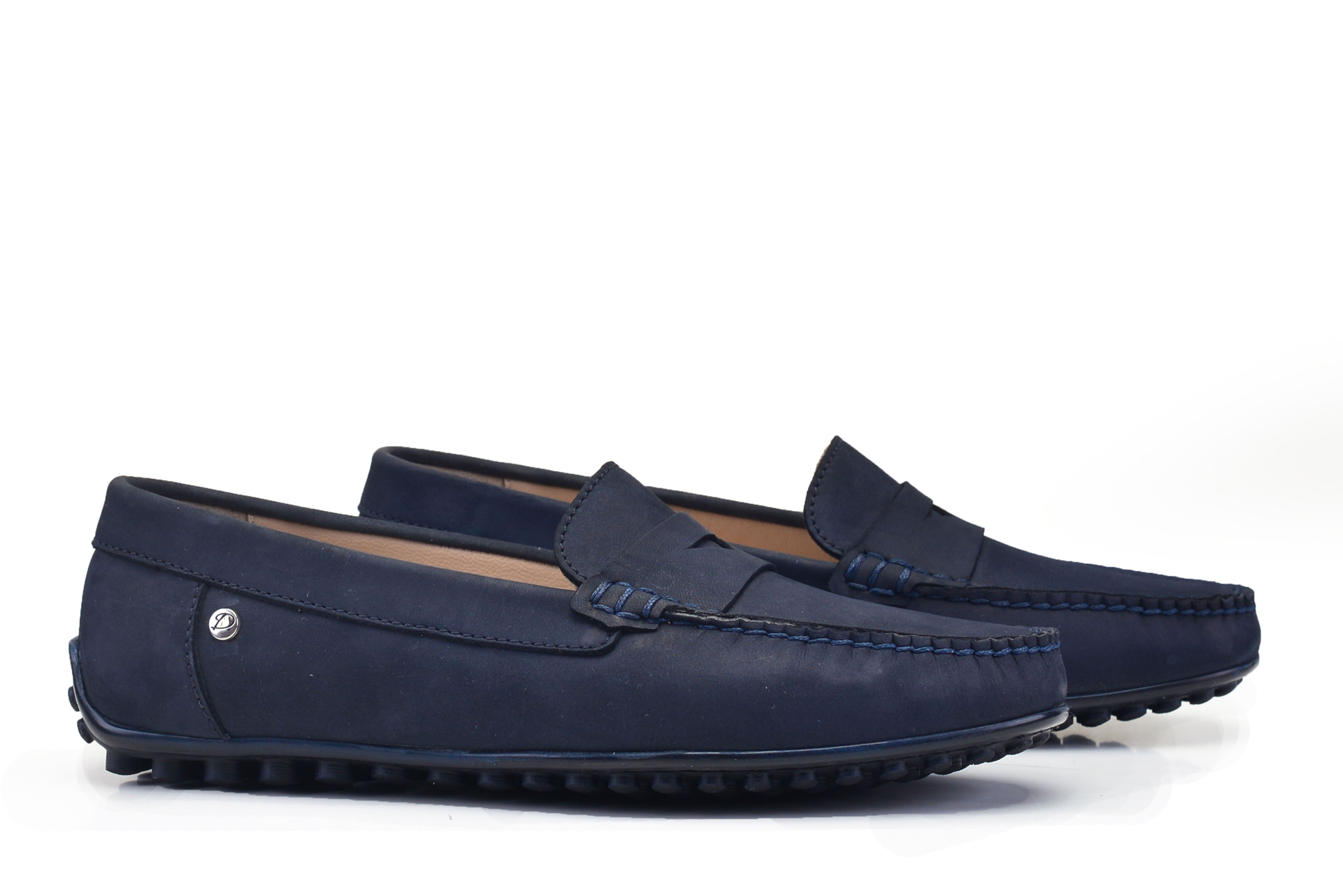 Navy Nubuck Penny Loafer - Style 4